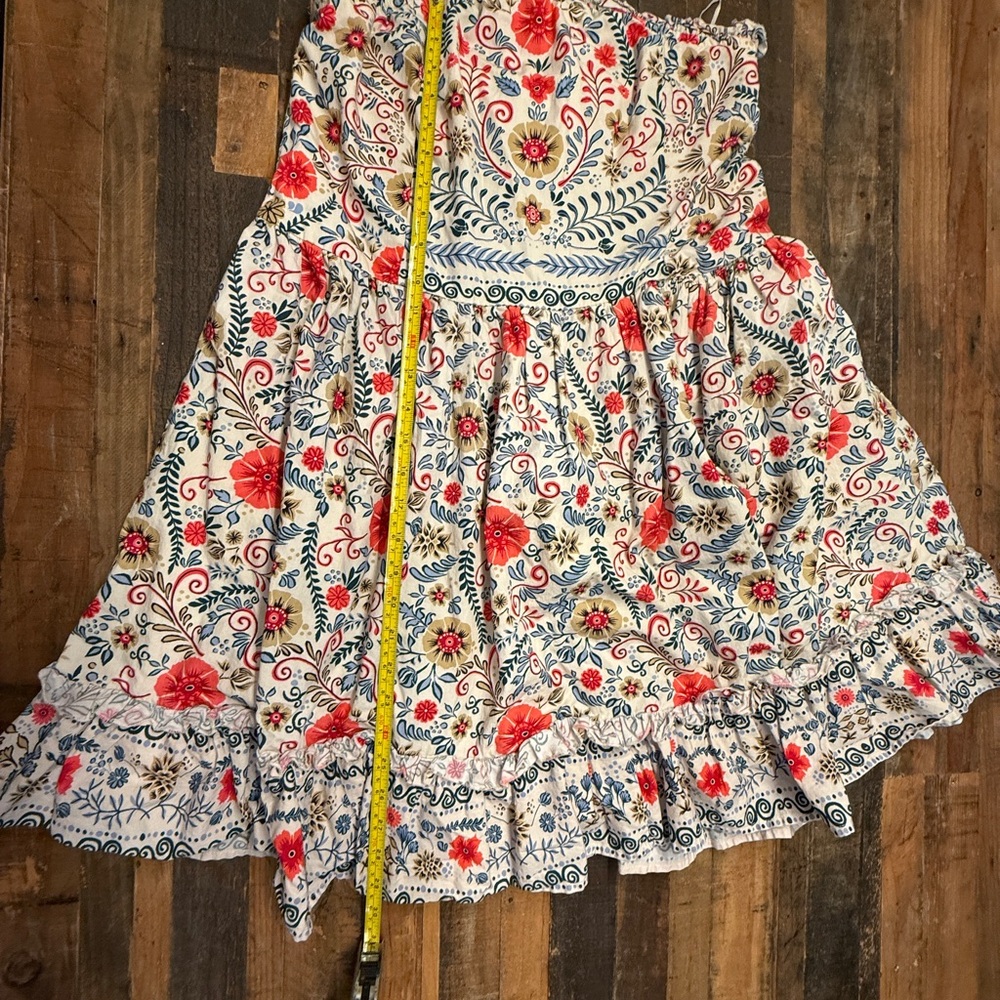 anthropologie forever that girl ruffle tube mini dress multicolor floral